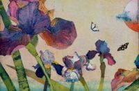 Blaue Iris, 2019, Papierformat 50 x 60 cm, Plattengröße 30 x 40 cm…