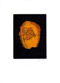 Die Reisen des Lemeul Gulliver, Farb-Holzriß 2001, 16 x 12 cm (32 x 25 cm)…