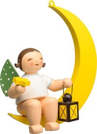 Engel mit Stern und Laterne, im Mond&hellip;