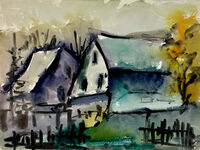 Heinz Tetzner - Bauernhaus - Aquarell…