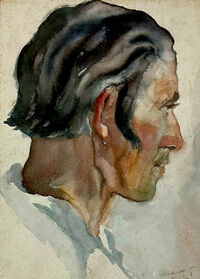 Heinz Tetzner - Portrait Karl Weitzel - Aquarell…