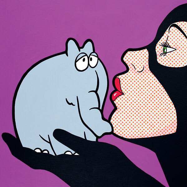 Kiss of catwoman - Original Pigmentdruck (Giclée) auf Leinwand,…