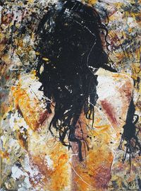 Rücken einer Frau, Acryl, 60x80, 1.800 € - verkauft…