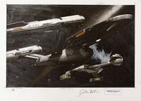 Star Trek - Enterprise Victory - Zeichnung auf Papier - 36 x 55 cm - (RB-246)&hellip;